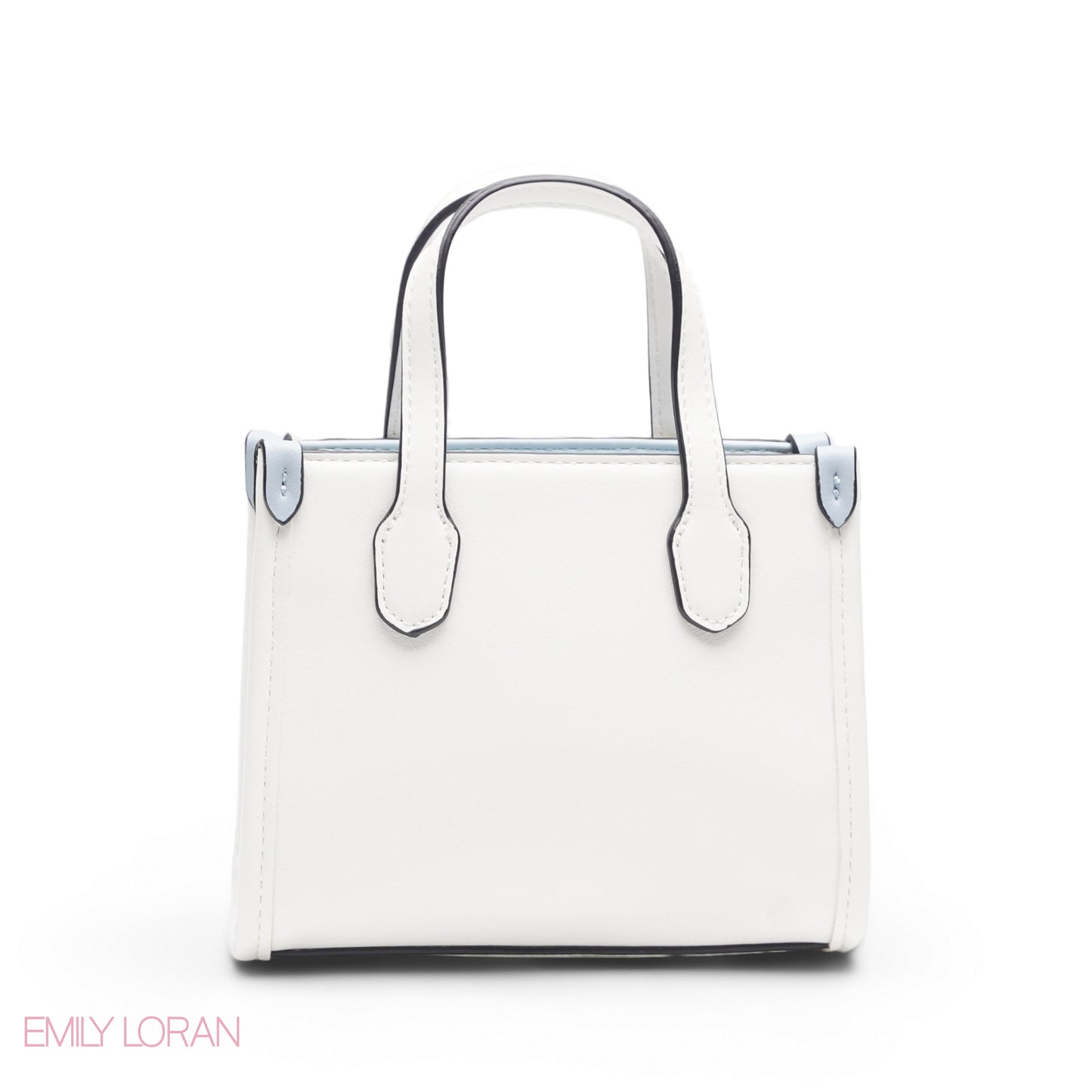 WHITE BAG WITH BLUE & YELLOW ACCENTS - SMALL