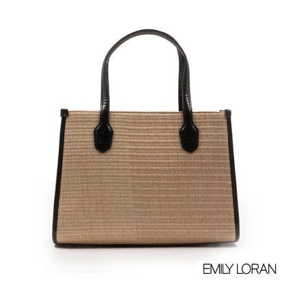 WOVEN FABRIC WITH CHEVRON PATTERNS BAG -MED