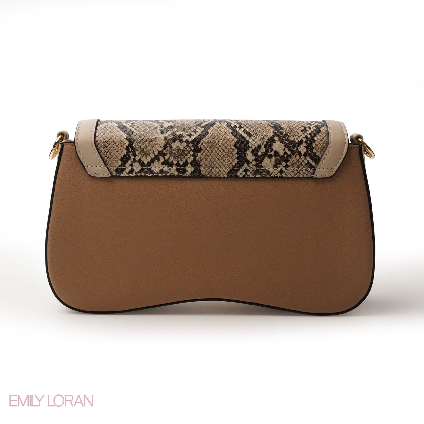 LEATHER CROSSBODY WITH SNAKE PRINT- SMALL