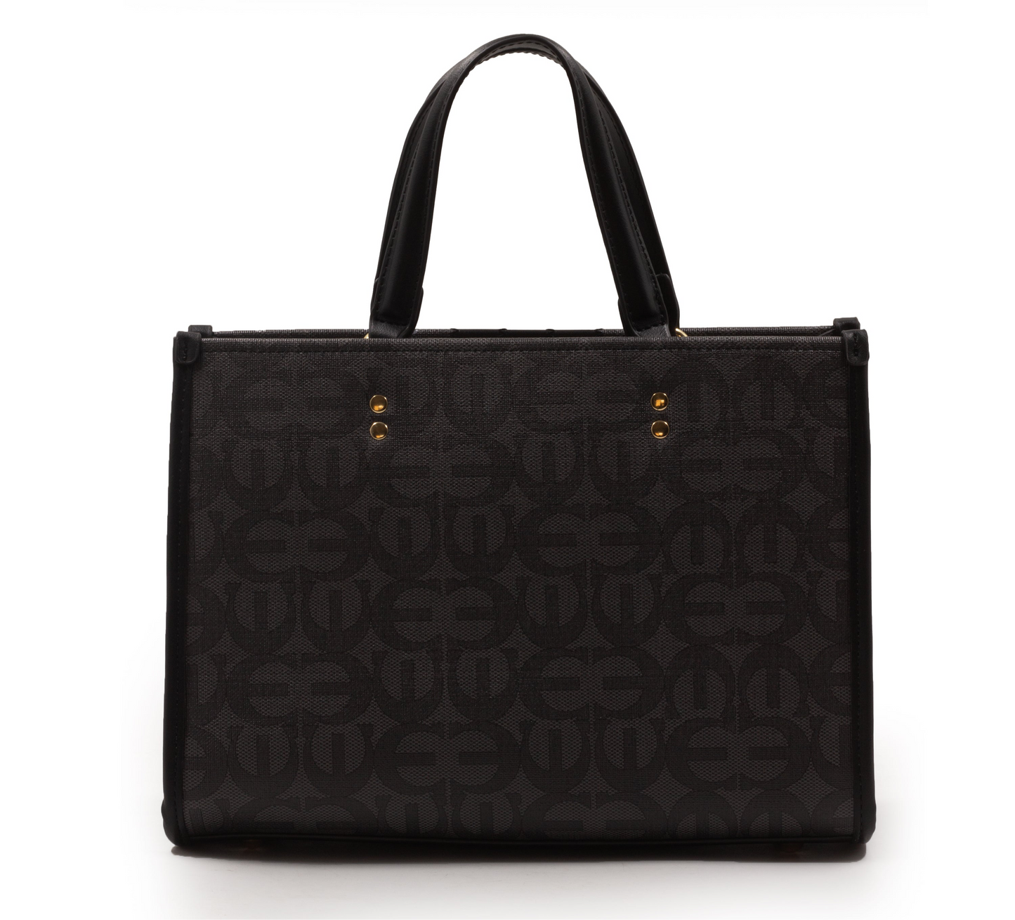 PRINTED CANVAS WITH LEATHER TRIM HANDBAG-MED