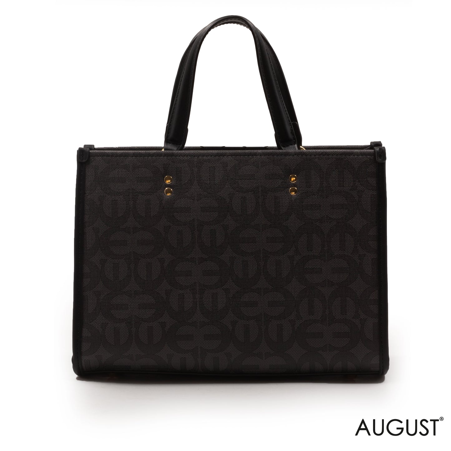 PRINTED CANVAS WITH LEATHER TRIM HANDBAG-MED