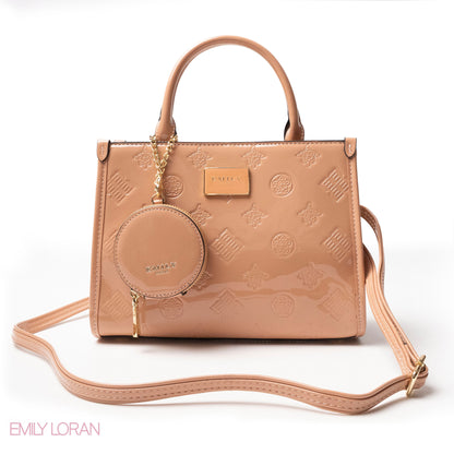 CLASSIC GLOSSY LEATHER PATTERNED HANDBAG - MED