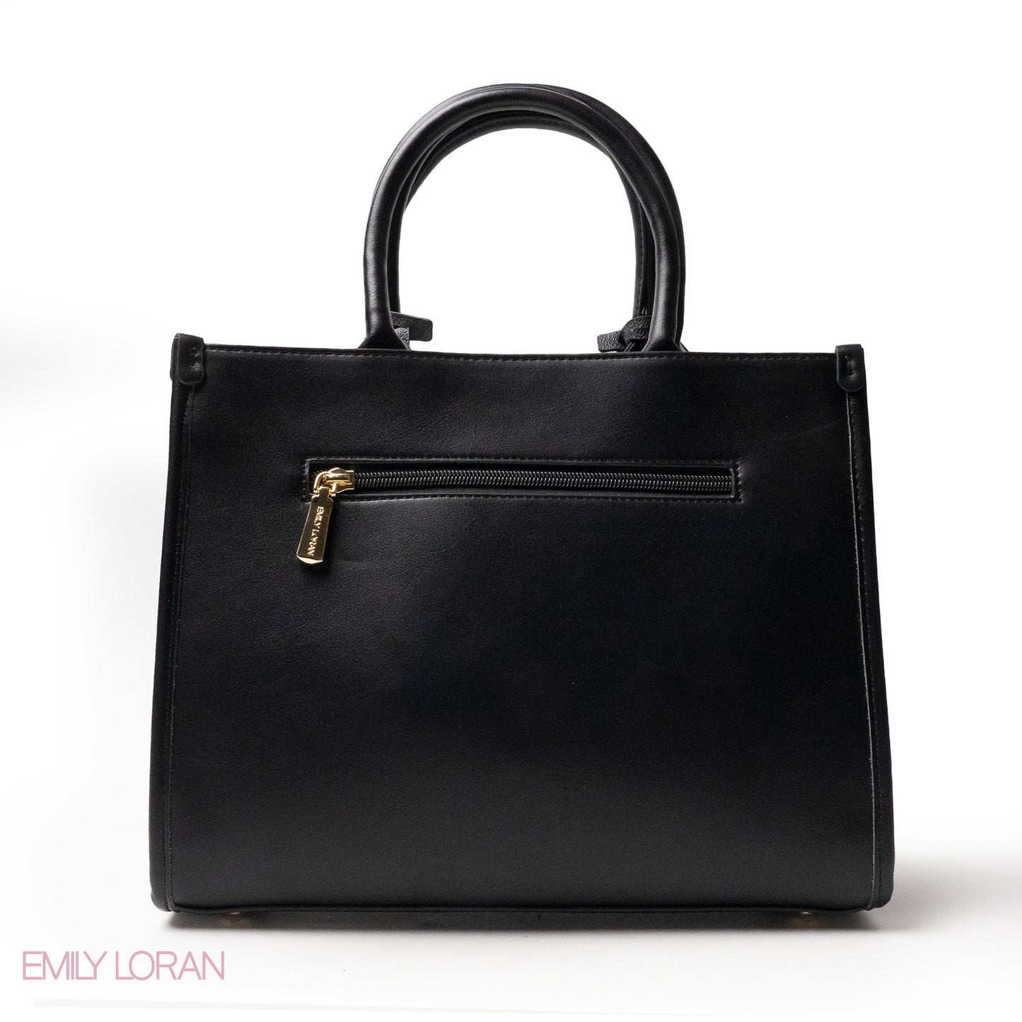 EMILY LORAN HANDBAG WITH FABRIC ACCENTS- MED