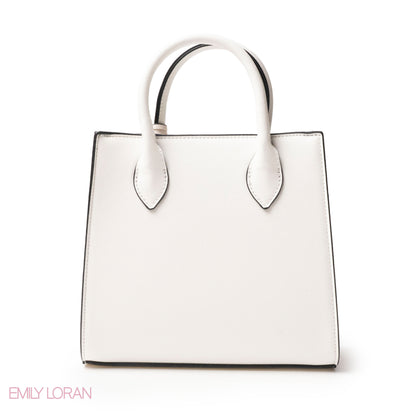 EMILY LOGO EMBOSSED LEATHER HANDBAG WITH MINI WALLET- SMALL