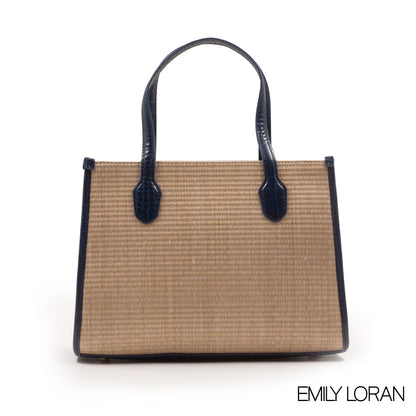 WOVEN FABRIC WITH CHEVRON PATTERNS BAG -MED