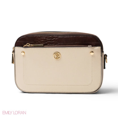 LEATHER CROSSBODY WITH DETAIL CROC TOUCH - SMALL