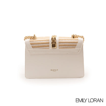LEATHER CROSSBODY BAG WITH STRAW DETAILS- SMALL