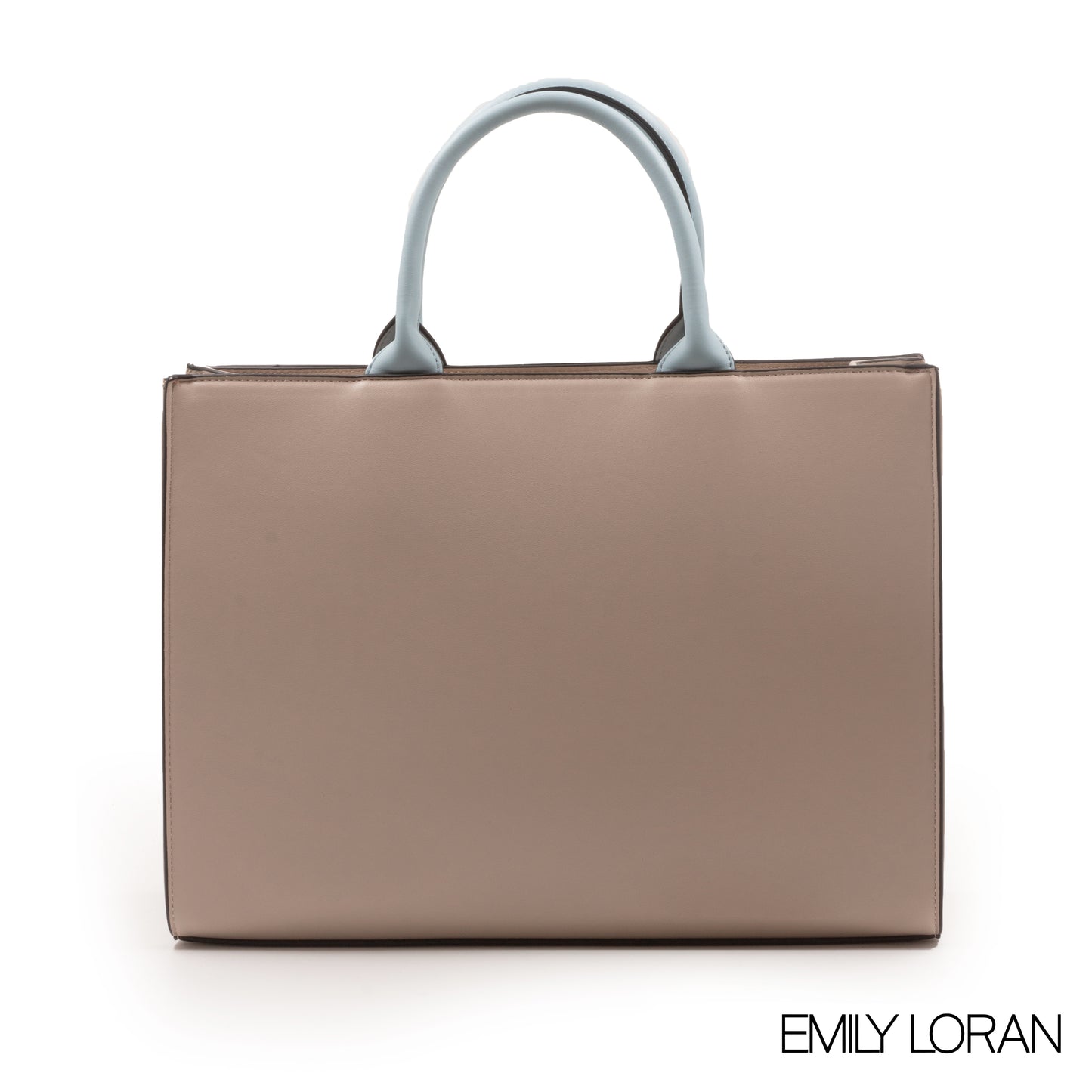 WHITE LEATHER EMILY LORAN HANDBAG WITH METAL CHAIN-LARGE