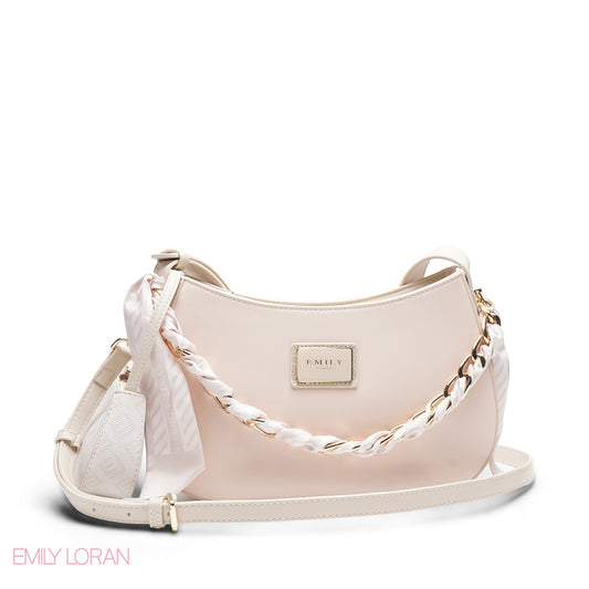 SOLID BEIGE WITH BEIGE MINI BAG & SCARF - MED