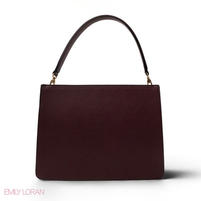 MATTE SMOOTH LEATHER HANDBAG WITH ACCESSORIES -LARGE