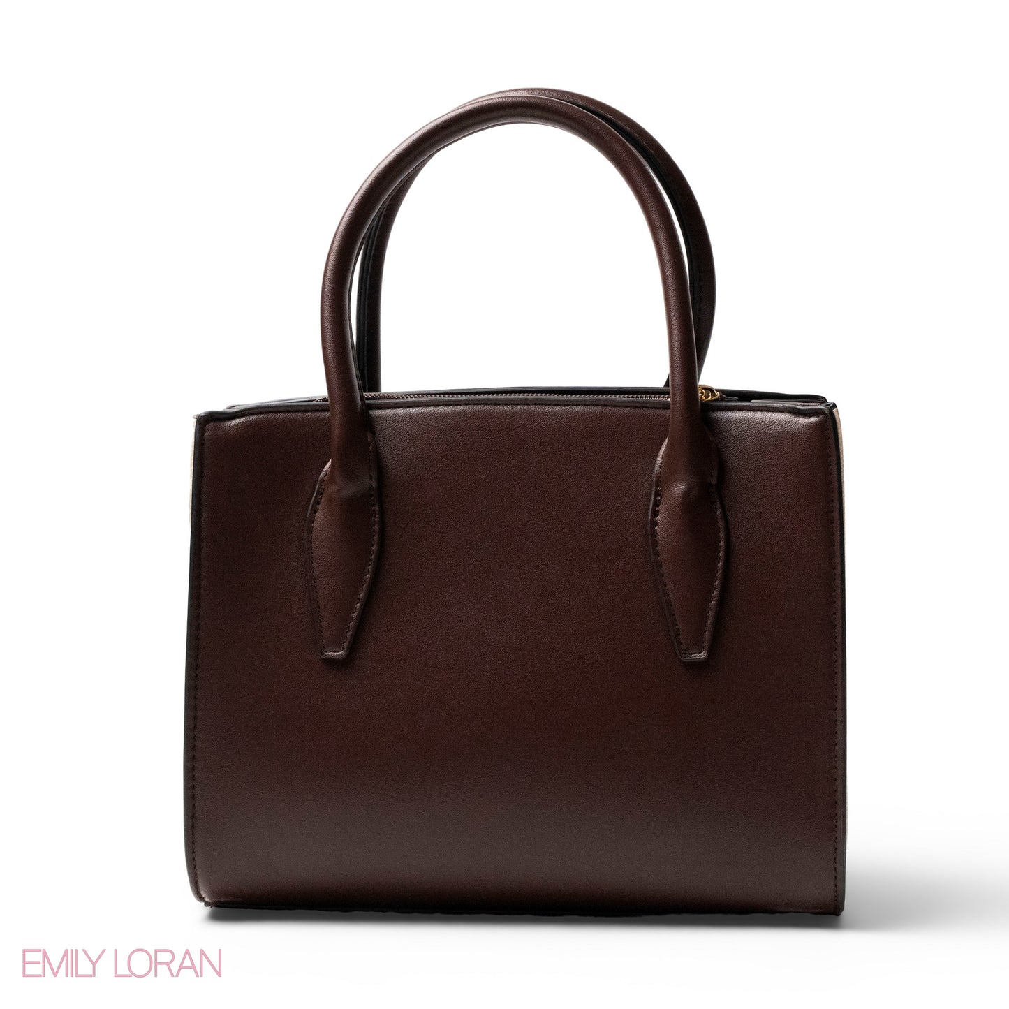 BROWN SMOOTH LEATHER HANDBAG WITH ACCESSORIES -MED