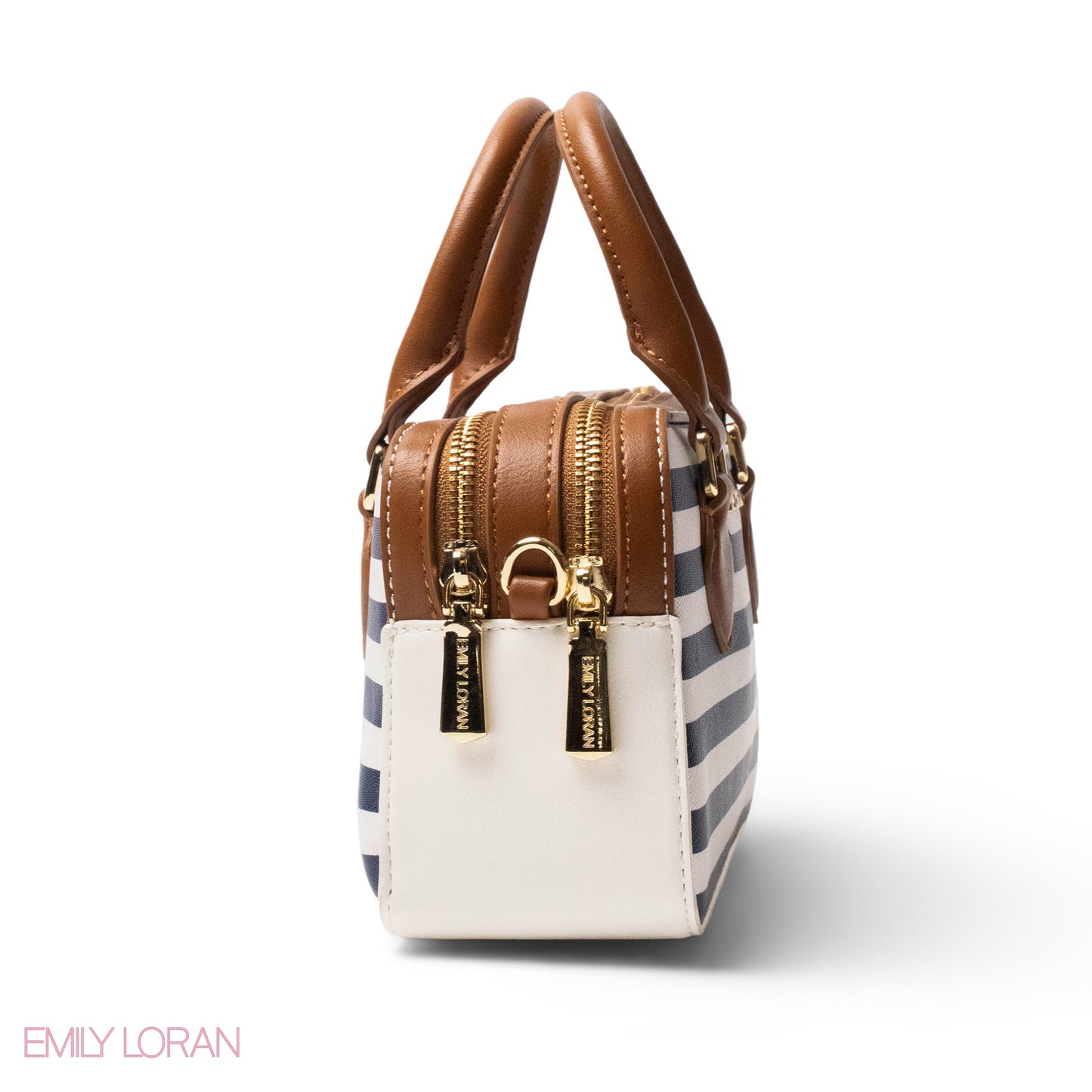 LEATHER HANDBAG WITH MINI WALLET BROWN -SMALL