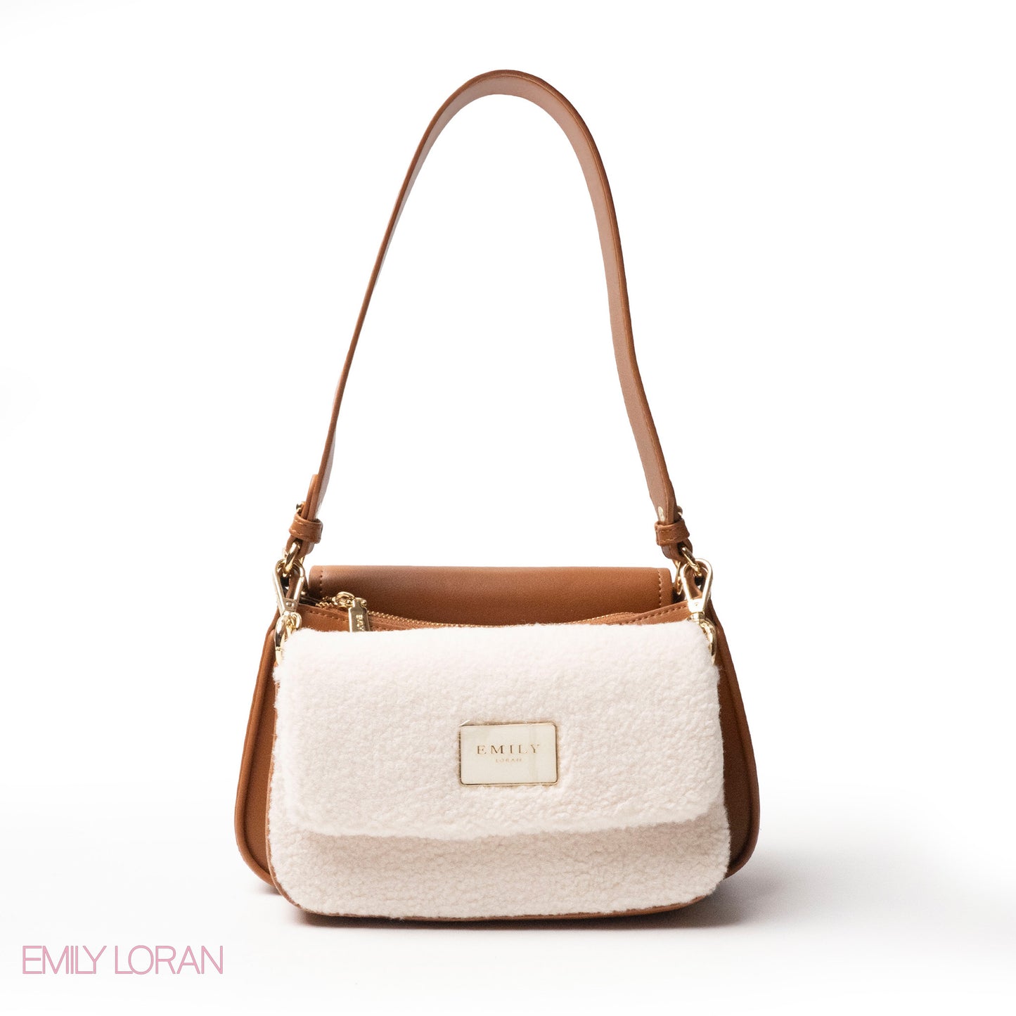 EMILY LORAN SHOULDERS BAG LEATHER AND FUR THREE-PIECES SET