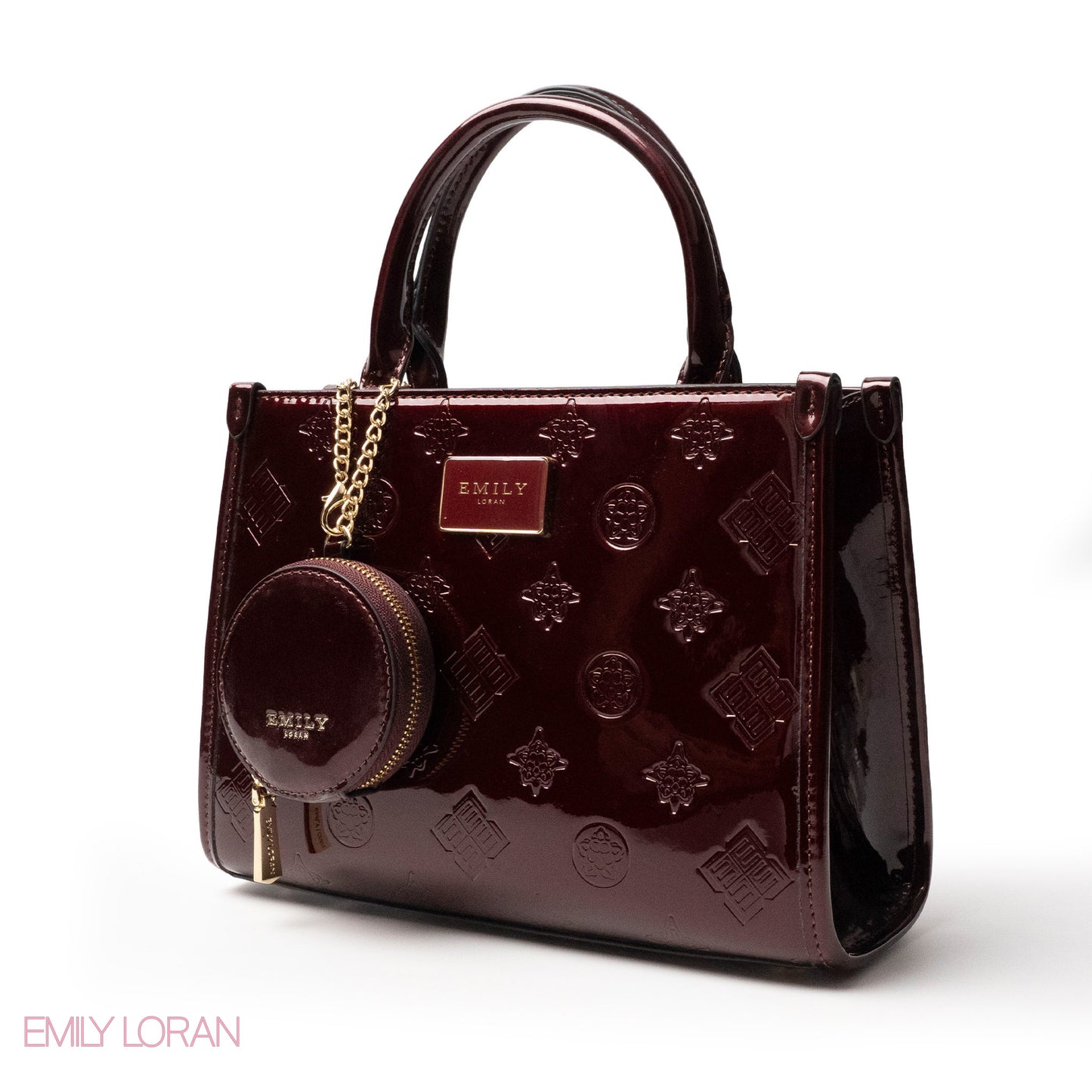 CLASSIC GLOSSY LEATHER PATTERNED HANDBAG - MED