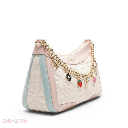 MULTI COLOR SHOULDER BAG WITH CHAIN STRAP - SMALL
