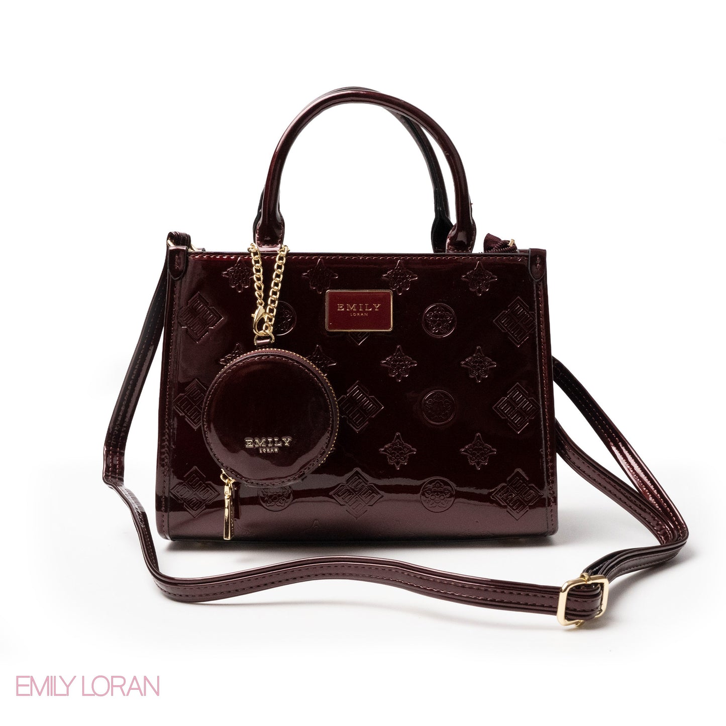 CLASSIC GLOSSY LEATHER PATTERNED HANDBAG - MED
