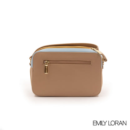 SMOOTH LEATHER CROSSBODY BAG WITH CROC ACCENT -SMALL