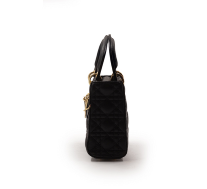 SHINY BLACK LEATHER HANDBAG -SMALL