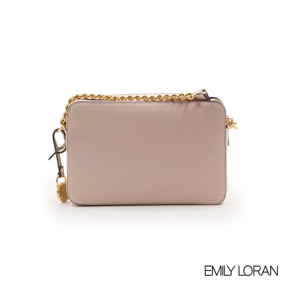 PINK LEATHER EMBOSSED CROSSBODY BAG -SMALL