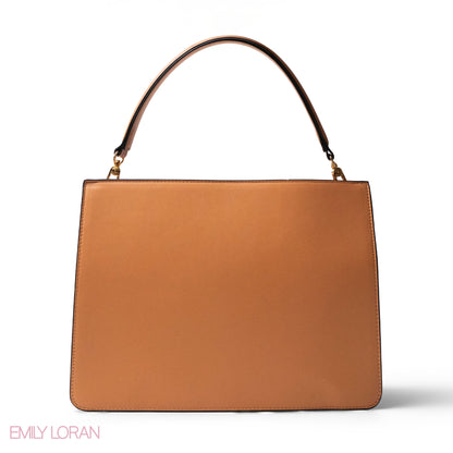 MATTE SMOOTH LEATHER HANDBAG WITH ACCESSORIES -LARGE