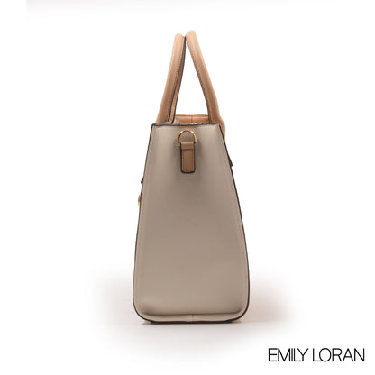 EMILY LORAN EMBOSSED LEATHER HANDBAG-LARGE