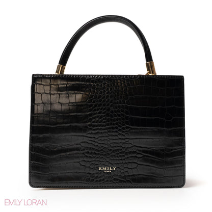SNAKE LEATHER HANDBAG WITH FLAP -MED