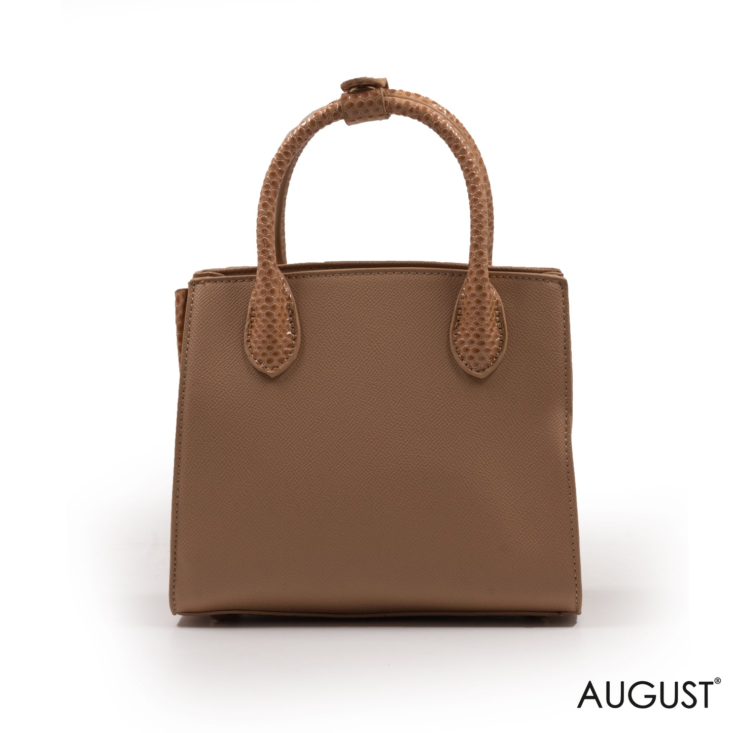 LEATHER HANDLE SHOPPER BAG-SMALL