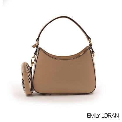 STRAW BEIGE HANDBAG WITH LEATHER BEIGE TRIM COLOR -SMALL