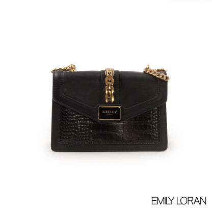 LEATHER CROSSBODY BAG WITH SNAKE DETAILS- SMALL