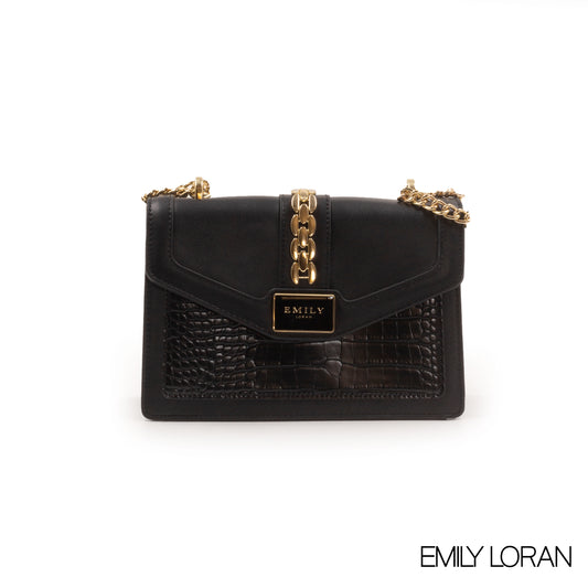 LEATHER CROSSBODY BAG WITH SNAKE DETAILS- SMALL