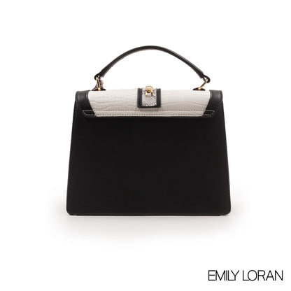 MODREN BEIGE LEATHER EMILY LORAN HANDBAG WITH METAL CHAIN -MED
