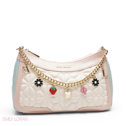 MULTI COLOR SHOULDER BAG WITH CHAIN STRAP - SMALL