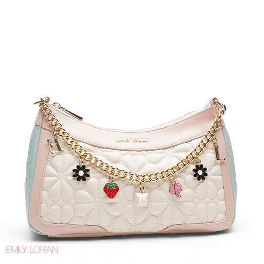 MULTI COLOR SHOULDER BAG WITH CHAIN STRAP - SMALL