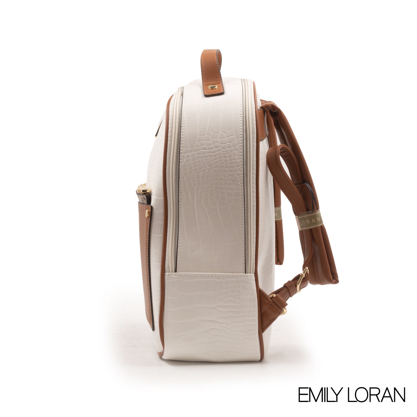 WHITE CROC SMOOTH LEATHER BACKPACK