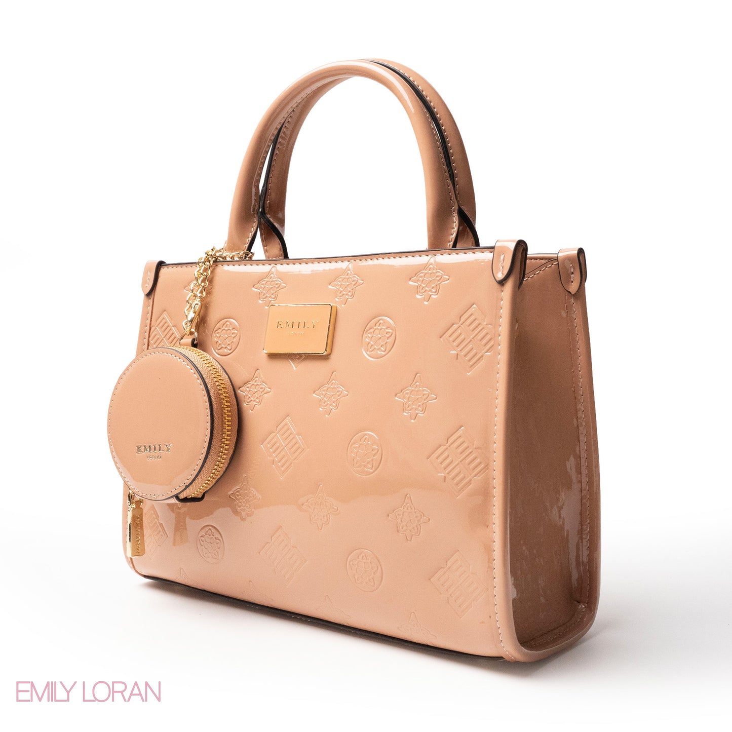 CLASSIC GLOSSY LEATHER PATTERNED HANDBAG - MED