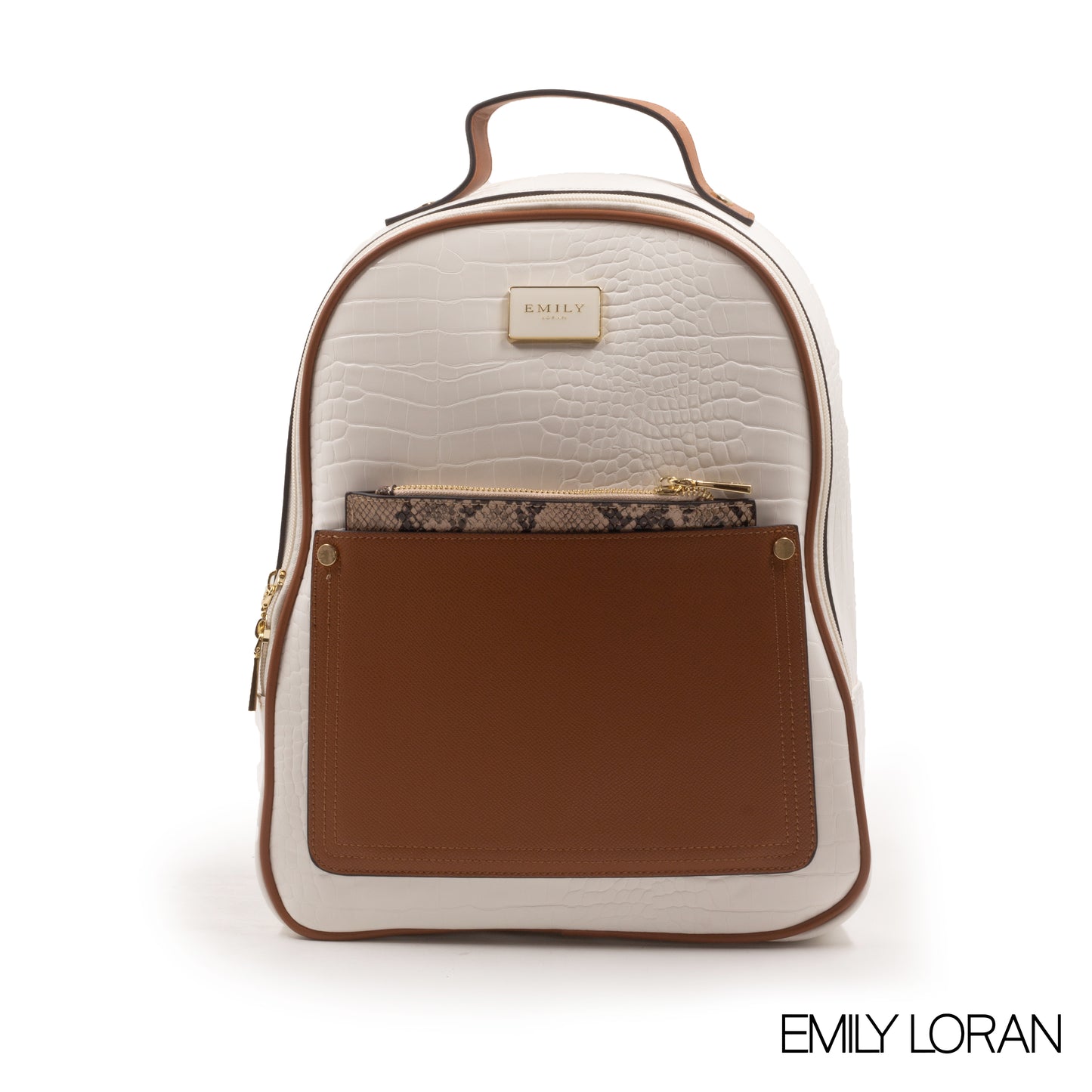 WHITE CROC SMOOTH LEATHER BACKPACK