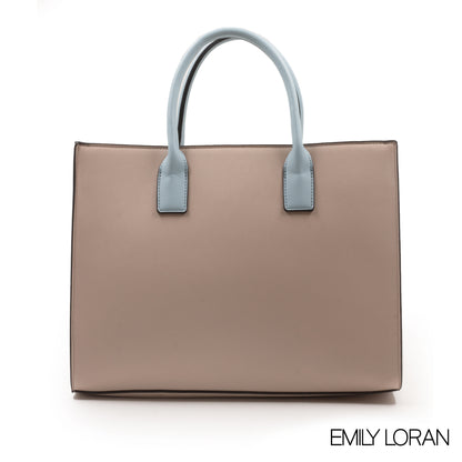 EMILY LORAN EMBOSSED LEATHER HANDBAG-LARGE