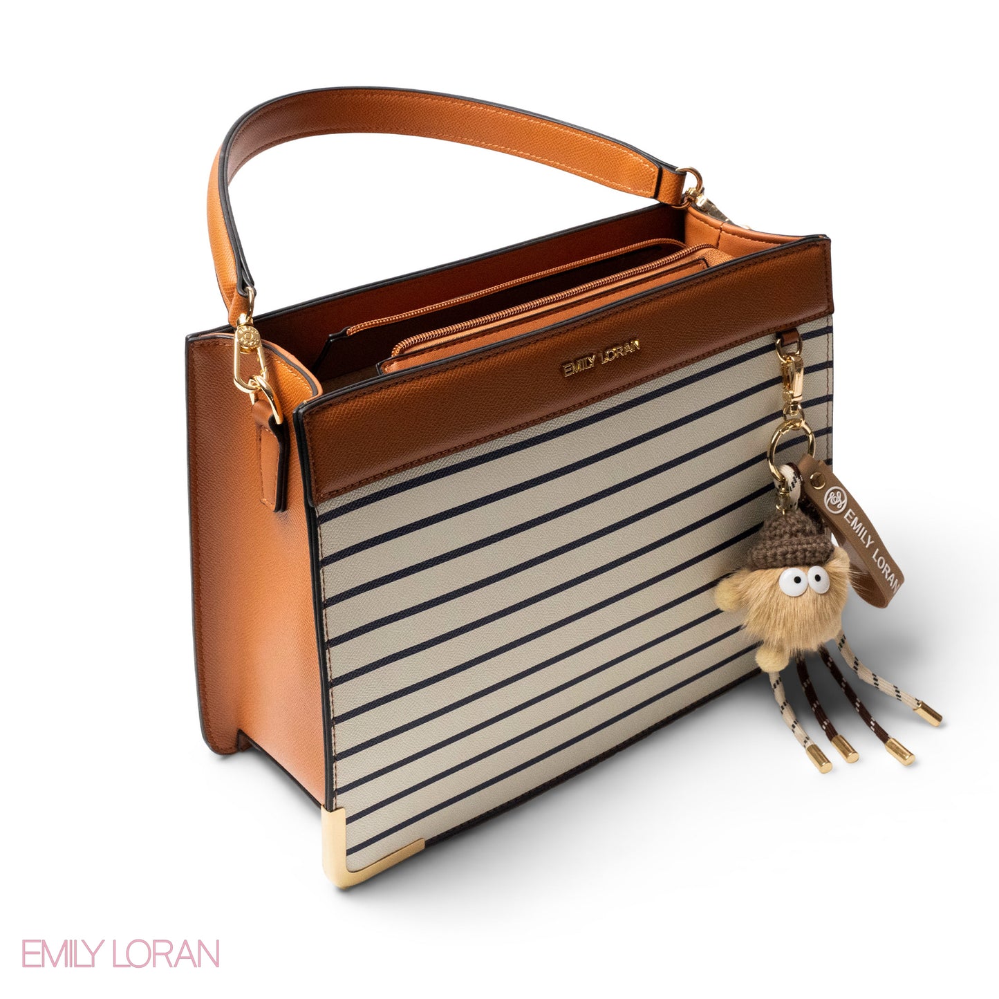 MATTE SMOOTH LEATHER HANDBAG WITH ACCESSORIES -LARGE