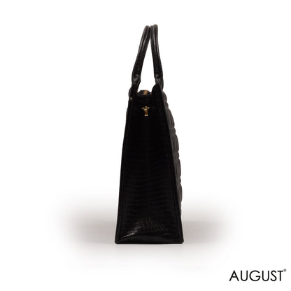 LEATHER EMILY LORAN  BLACK SHOULDER BAG - LARG