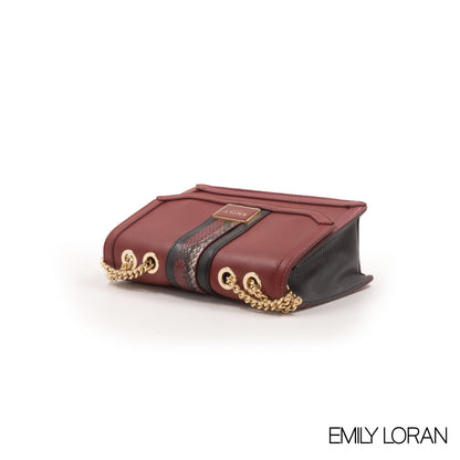 LEATHER CROSSBODY BAG WITH SNAKE DETAILS -SMALL