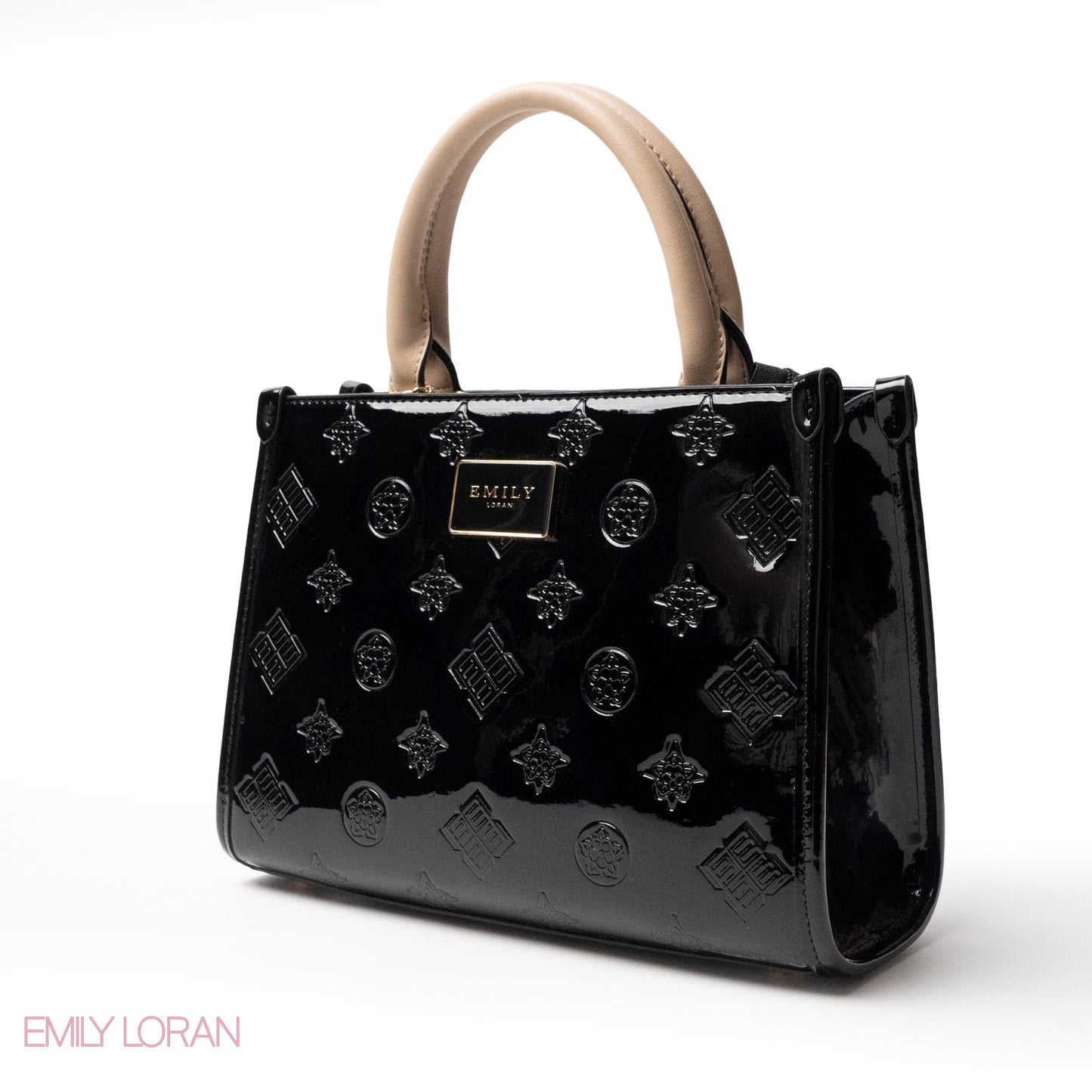 CLASSIC GLOSSY LEATHER PATTERNED HANDBAG - MED