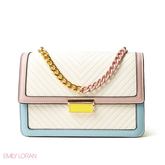 BEIGE CROSS BAG WITH SIMPLE BUFF DETAIL - MED