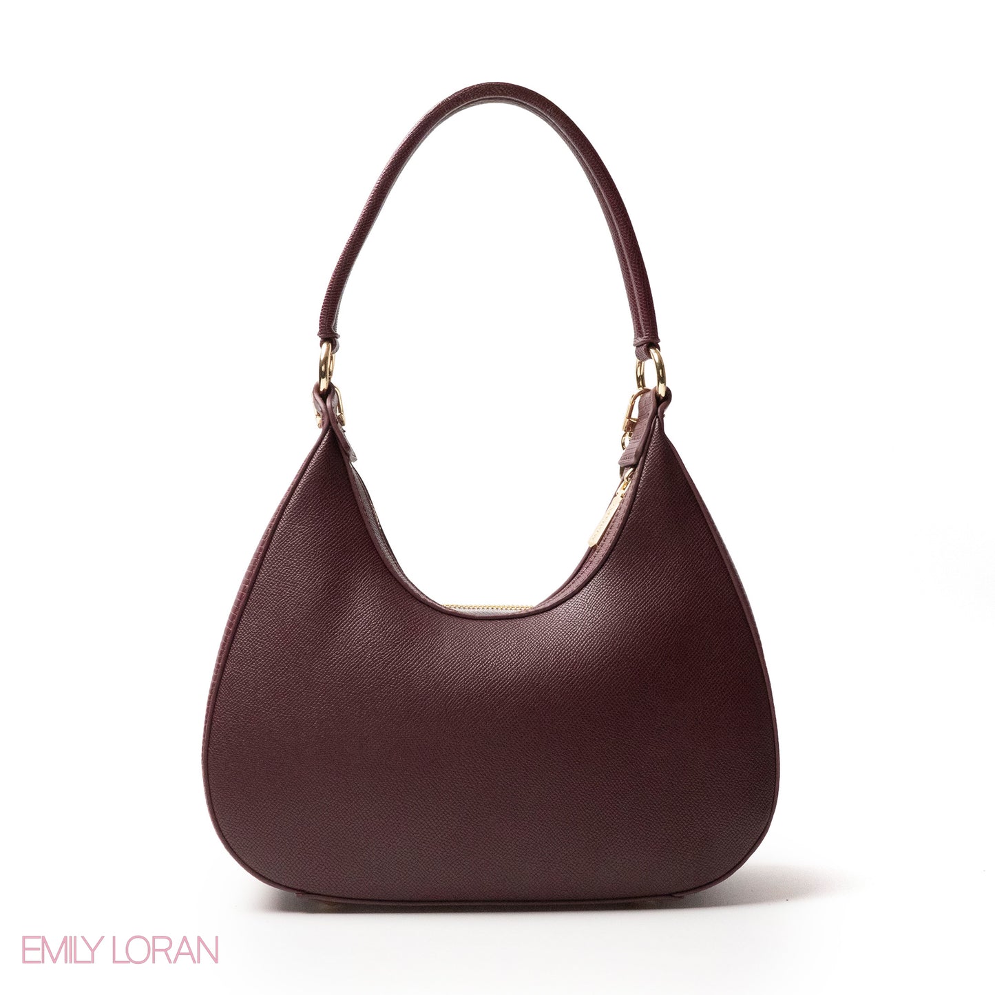 MODREN CHERRY RED LEATHER HANDBAGWITH METAL CHAIN - MED