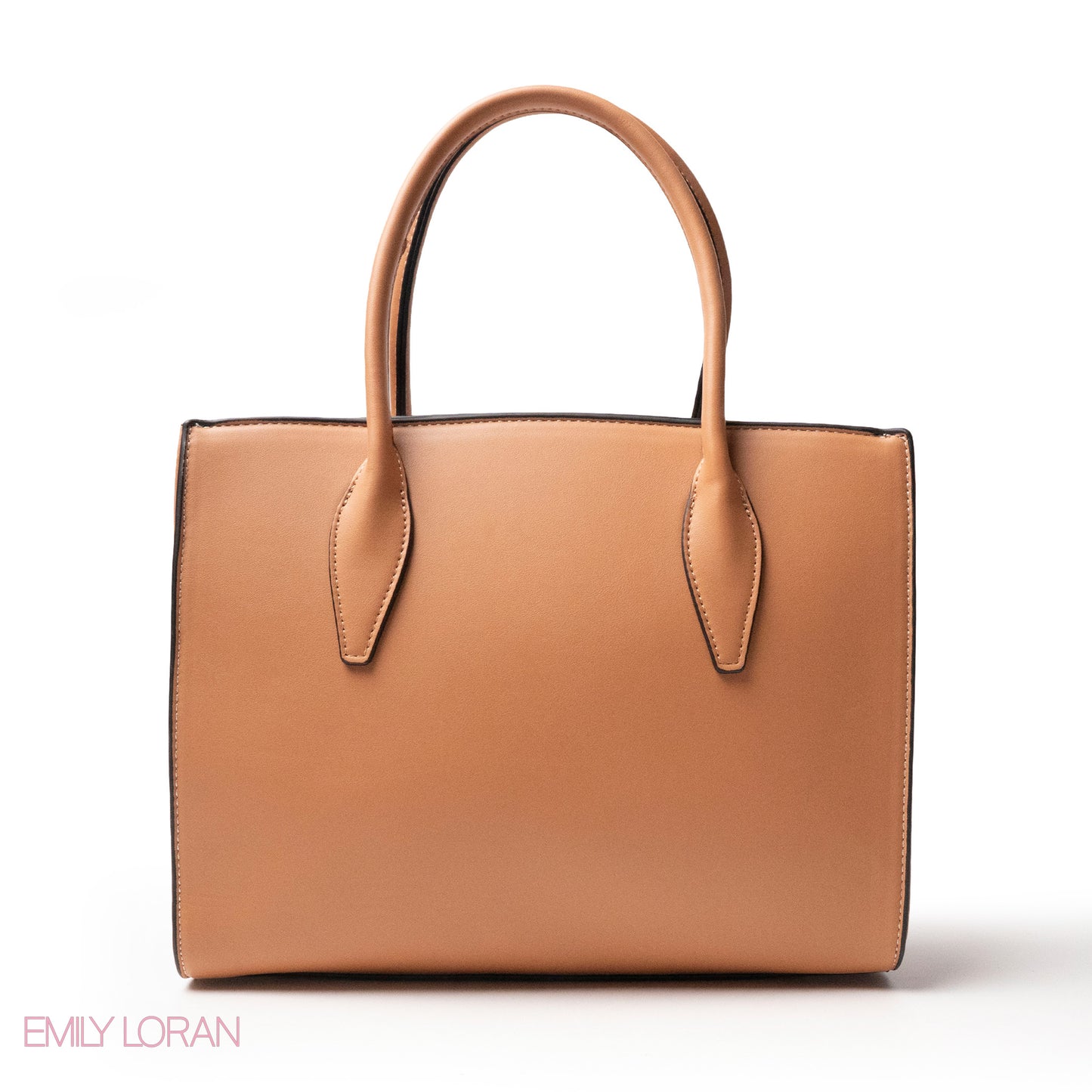 LIGHT COLORS SMOOTH LEATHER HANDBAG WITH ACCESSORIES - LARGE