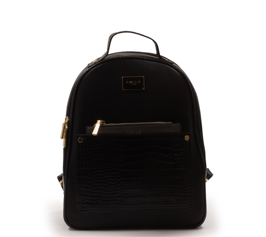 BLACK CROC BACKPACK WITH MINI WALLET