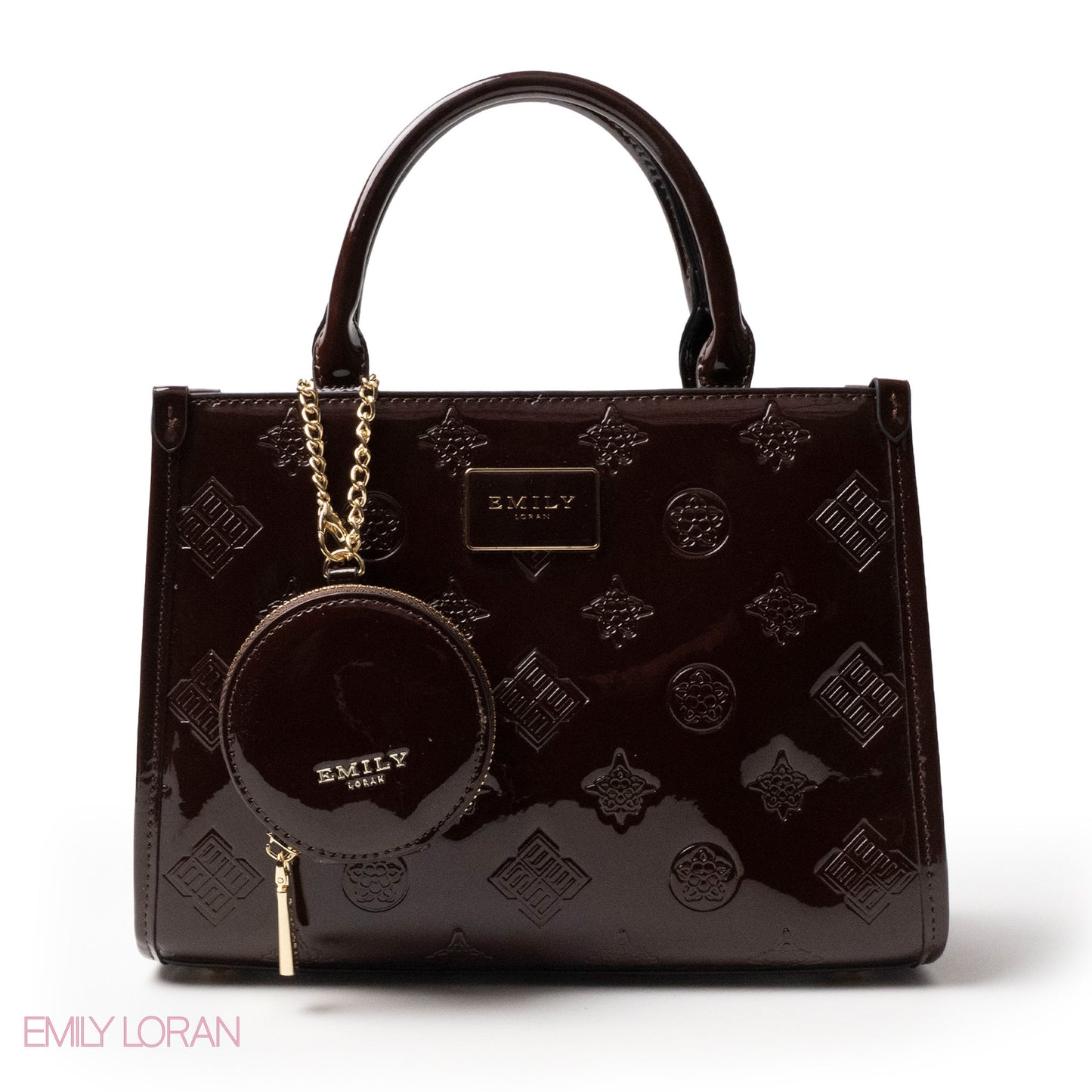 CLASSIC GLOSSY LEATHER PATTERNED HANDBAG - MED