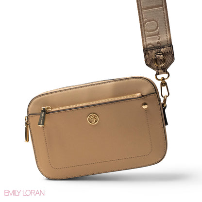 LEATHER CROSSBODY WITH DETAIL CROC TOUCH - SMALL