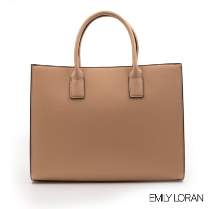 EMILY LORAN EMBOSSED LEATHER HANDBAG-LARGE