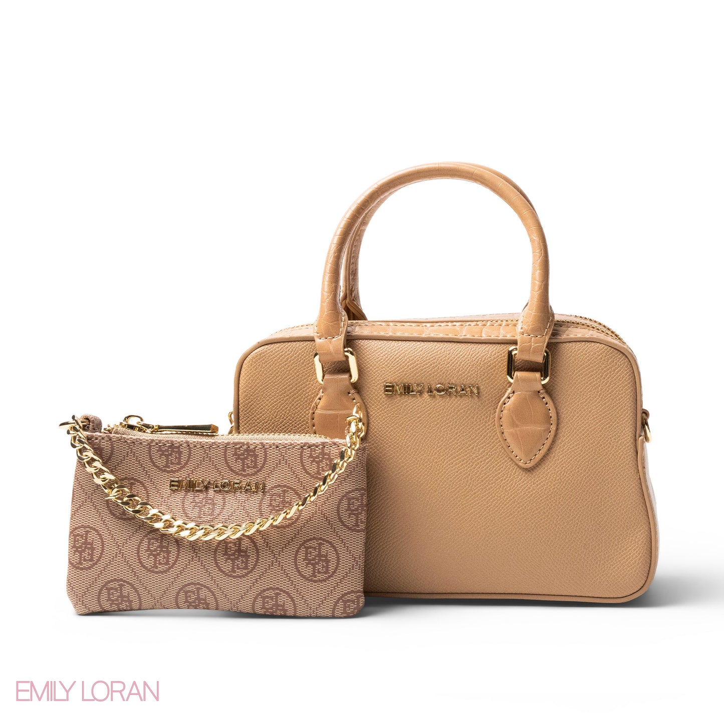 LEATHER HANDBAG WITH MINI WALLET LOGO EMILY-SMALL