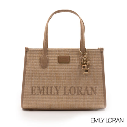 WOVEN FABRIC WITH CHEVRON PATTERNS BAG -MED